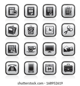Business and office tools icons - vector icon set