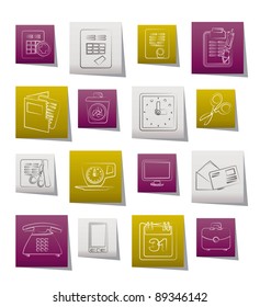 Business and office tools icons - vector icon set