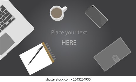 Business office top view vector