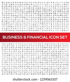 Business and office vector icon set