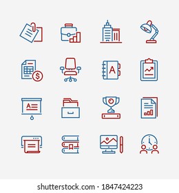 Conjunto de iconos del vector de Office empresarial