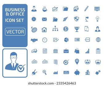 Business And Office Vector Icon Set Design