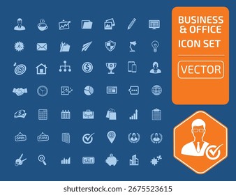 Conjunto de iconos de Vector de negocios y oficina