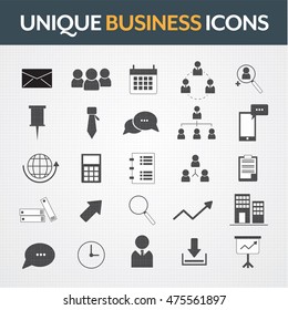 Business office vector icons set