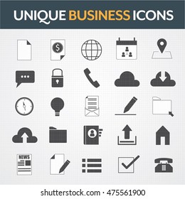 Business office vector icons set