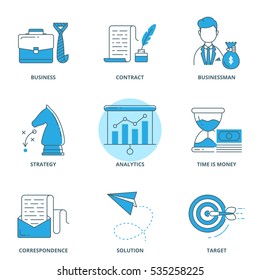 Business and office vector icons set