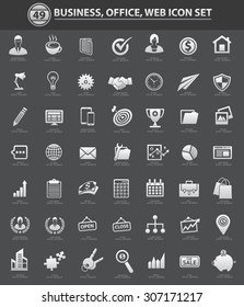 Business, office and web icon set,clean vector
