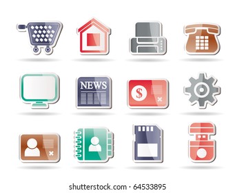 Business, office and website icons - vector icon set