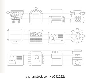 Business, office and website icons - vector icon set