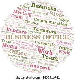 Business Office word cloud. Collage made with text only.