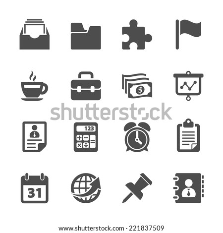 business and office work icon set, vector eps10.