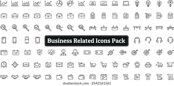 Business, Office and Work Related Icons Pack, 96pcs Icons