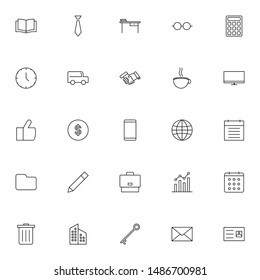 business, office, work thin line icons set. simple outline icon pack for business, teamwork, and company.