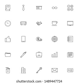 business, office, work thin line icons set. simple modern outline icon pack suitable for business, work, website and presentation.