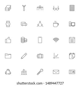 business, office, work thin line icons set. simple modern outline icon pack suitable for business, work, website and presentation.