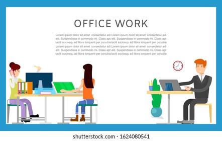 Business Office Working Cartoon Characters Man Stock Vector (Royalty ...