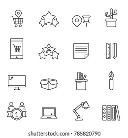 
Business Office Workplace Vector Line Icons
