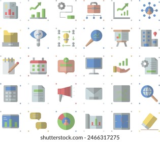 Business and offuce icon set vector design illustration stock