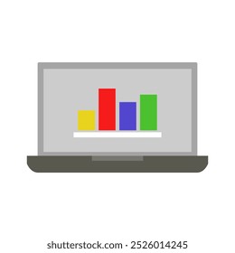Business on laptop illustrated in vector on background