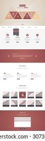 Business One page website design template. Vector 