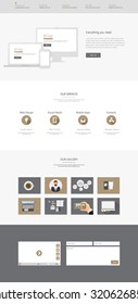 Business One page website design template. Vector