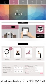 Business One page website design template. Vector 