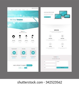 Business One page website design template. Vector 
