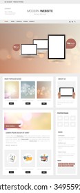Business One page website design template. Vector Design.
