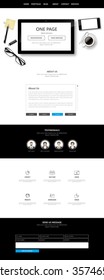 Business One page website design template. Vector 
