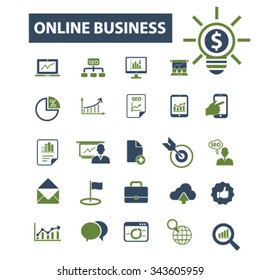 business online icons, signs vector concept set for infographics, mobile, website, application
