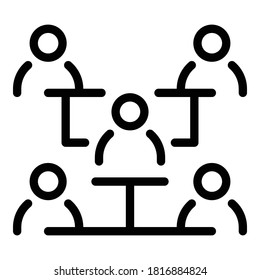Business online meeting icon. Outline business online meeting vector icon for web design isolated on white background