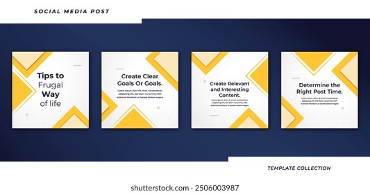 Business online social media tutorial, tips, post banner layout template background design element promotion banner template