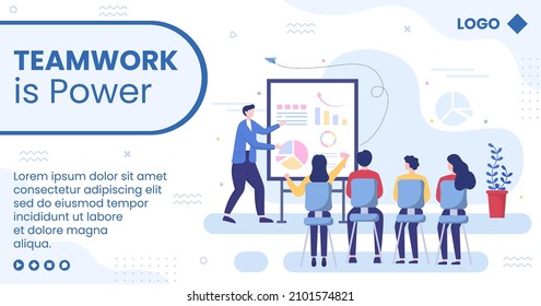 Business Online Training, Seminar or Courses Post Template Flat Illustration Editable of Square Background for Social media or Greetings Card