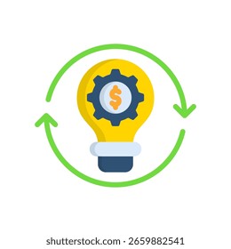 Ícone de operações de negócios Ilustração de vetor plana