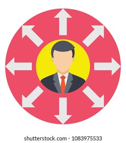 
Business opportunities. Flat icon of multitasking.
