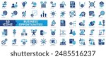 Business opportunities icon collection set. Containing entrepreneurship, innovation, investment, venture, profitability, market research, strategic planning icon. Simple flat vector.