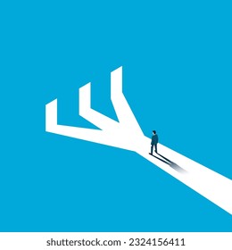 Business opportunity concept with open doors symbol of success, businessman career decision, choice vector concept, ambition, motivation, vector illustration flat