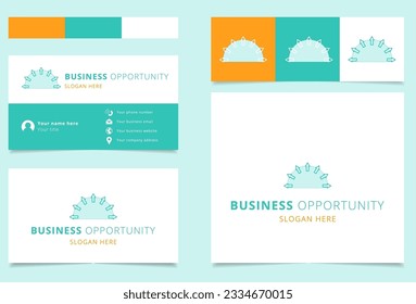 Business opportunity logo design with editable slogan. Branding book and business card template.