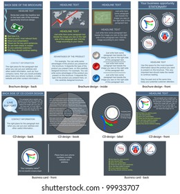 Business opportunity stationary - brochure design, CD cover design and business card design in one package and fully editable.