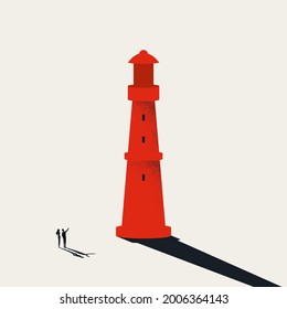 Business opportunity and vision vector concept. Symbol of lighthouse, Business consulting. Minimal eps10 illustration.