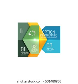Business option diagram templates - geometric shapes with options elements for business background, numbered banners, graphic website