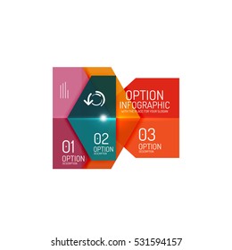 Business option diagram templates - geometric shapes with options elements for business background, numbered banners, graphic website