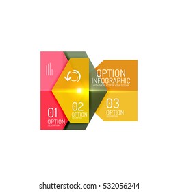 Business option diagram templates - geometric shapes with options elements for business background, numbered banners, graphic website