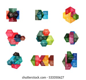 Business option diagram templates - geometric shapes with options elements for business background, numbered banners, graphic website