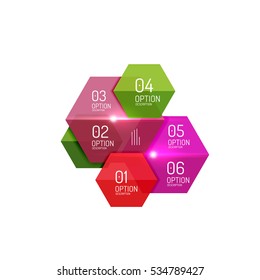 Business option diagram templates - geometric shapes with options elements for business background, numbered banners, graphic website