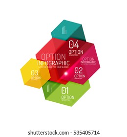 Business option diagram templates - geometric shapes with options elements for business background, numbered banners, graphic website