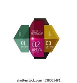 Business option diagram templates - geometric shapes with options elements for business background, numbered banners, graphic website