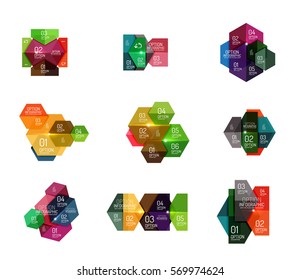 Business option diagram templates - geometric shapes with options elements for business background, numbered banners, graphic website