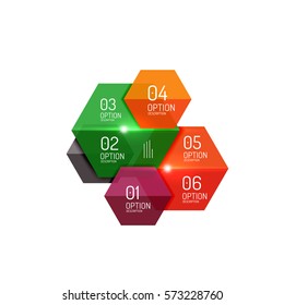 Business option diagram templates - geometric shapes with options elements for business background, numbered banners, graphic website