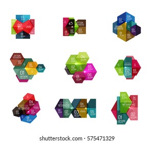Business option diagram templates - geometric shapes with options elements for business background, numbered banners, graphic website